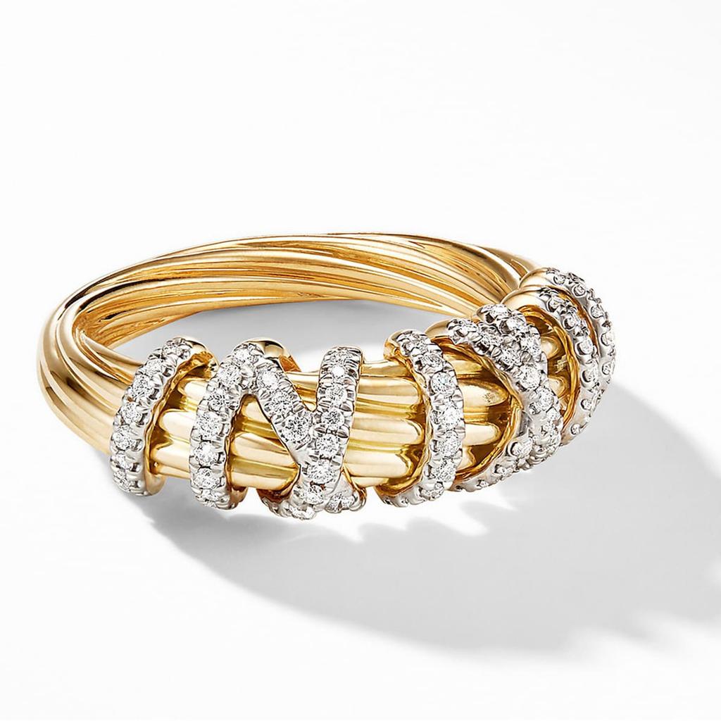 Accessories Fashion Style Line Gold Set Diamond Ring Temperament Internet Celebrity Ring Fu