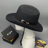 Spring And Summer Men'S Sunscreen Cowboy Hats, Holiday Style Straw Hats, Foldable Straw Hats For Children