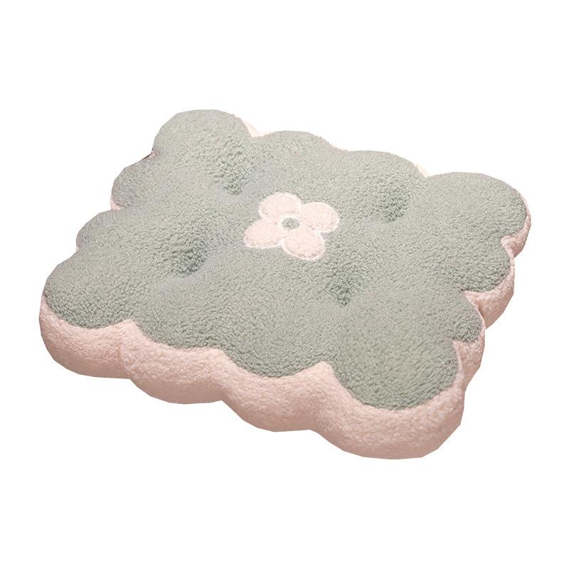 Autumn And Winter Thickened Warm Seat Cushion Cute Biscuit Flower Tatami Seat Cushion Office Waist Sofa Chair Cushion
