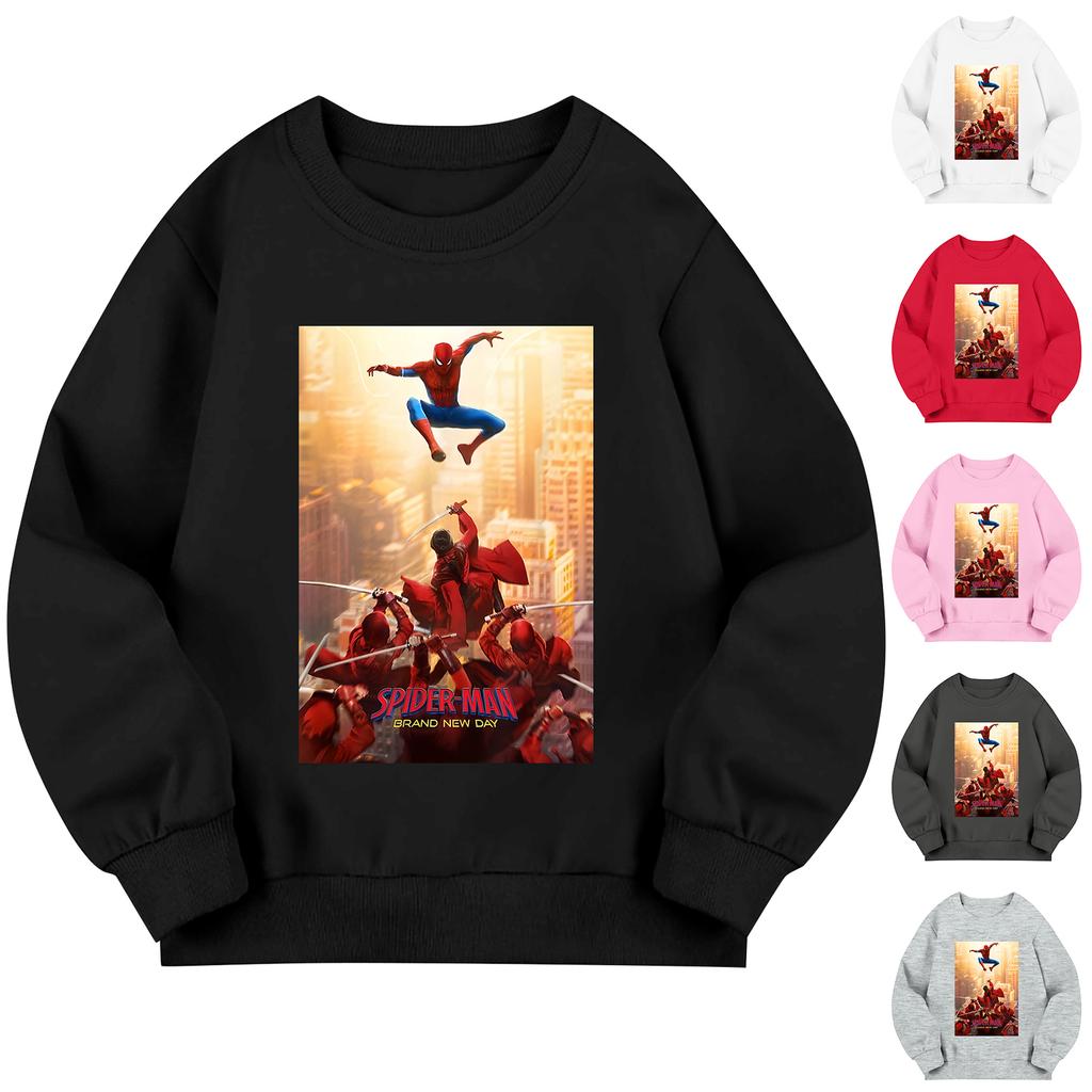 Kids Long Sleeve Neck Sweatshirt, Letter Print Pullover, Loose Fit Top for Boys Girls