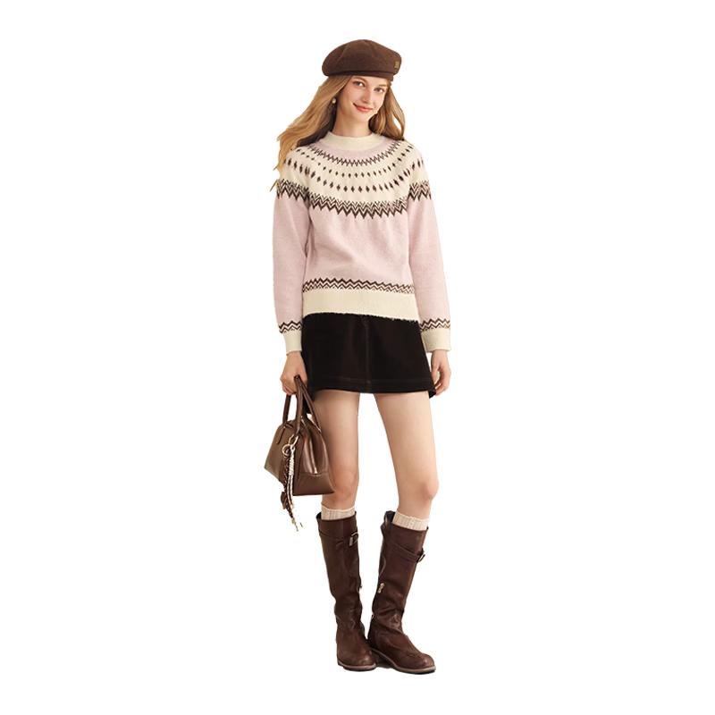 

Xiangying Women s Fair Isle Knit Sweater XL