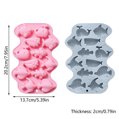 Stampo in Silicone 12 Cavità 3D Pesce Marino Cioccolato Mix Animale Caramella Biscotto Gelatina Cubetti di Ghiaccio Decorazione Torta Strumento di Cottura Fai da Te