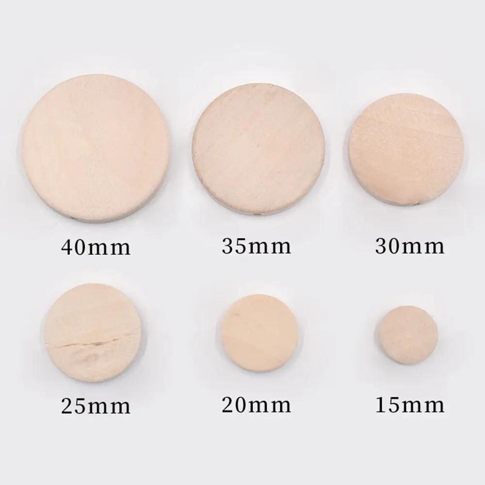 20ks Ploché Okrúhle Prírodné Drevo 15mm 20mm 25mm 30mm 35mm 40mm Voľné Korálky pre DIY Remeslá Drevené Výrobky Šperky Náramok Výroba Doplnky