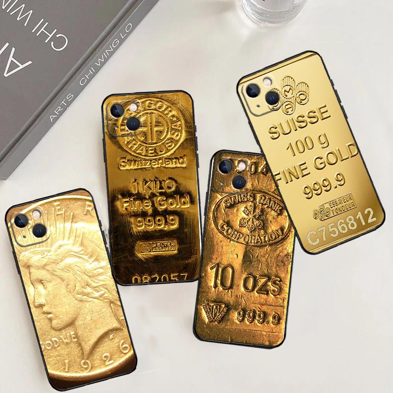 Switzerland Fine Gold Case For Samsung Galaxy A55 A35 A15 A54 A34 A14 A52 A32 A12 A13 A33 A53 A17 A16 A26 A36 A56