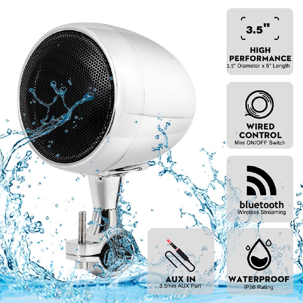 10-16V DC 2x 300W Motorcycle Bluetooth Stereo Speakers Amplifer Waterproof Motorcycle Speaker Radio Sound System Remote Control