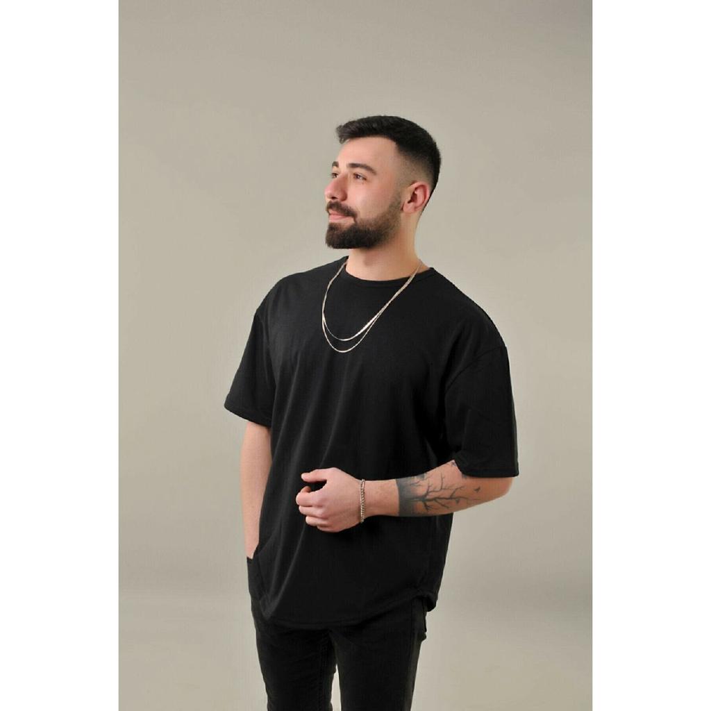 Men's Black Summer Oversize Short Sleeve Loose-cut T-shirt