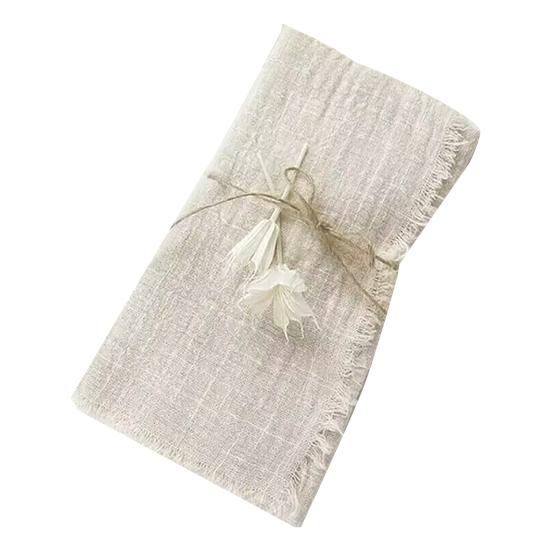 Bohemian Napkin with Fringe Cotton Fabric Solid Color Napkin Rustic Wedding Napkin for Dining Table Farmhouse Home Decor