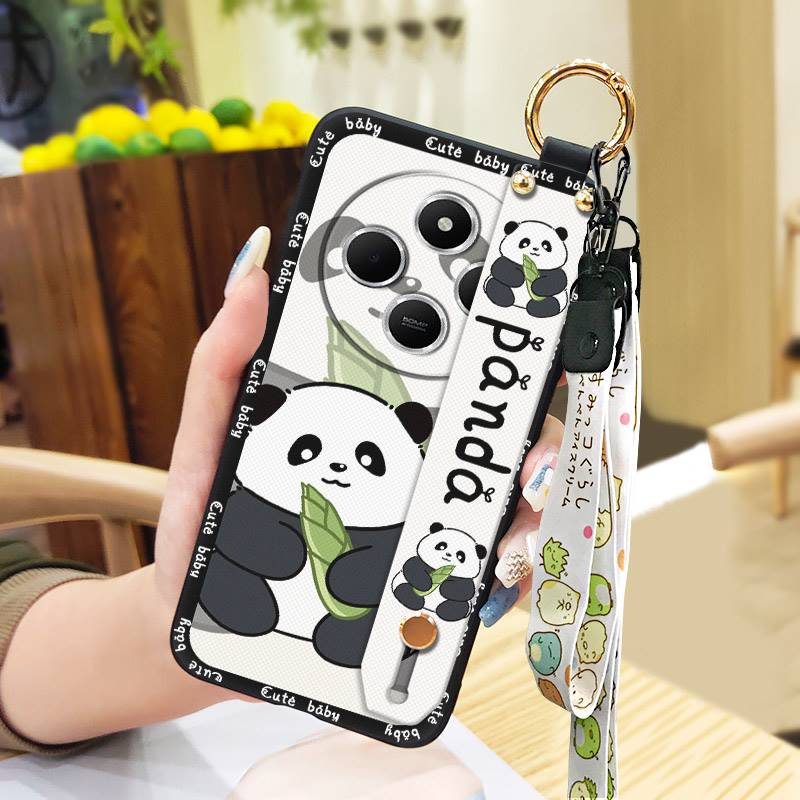 Wristband Back Cover Phone Case For Redmi A4 5G Shockproof Protective Waterproof Soft Case Kickstand Anti-knock Cute