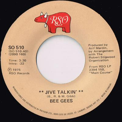 7-tums Skiva BEE GEES - Jive Talkin' SO510 RSO 1975 Kanada Soul/Funk Använd