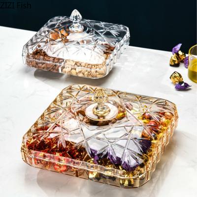 Bonbonschachtel im europäischen Stil mit Deckel für Zuhause und Wohnzimmer, transparente Kunststoff-Trockenobstschachtel, Aufbewahrungsbox für Snacks, Nüsse, Süßigkeiten, Organizer