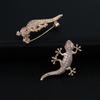 Fashion Gecko Zircon-Inlaid Men's & Women's High-Grade Brooch Corsage with Anti-Exposure Buckle