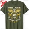 Mens Turning 39 Birthday Decorations for Men 39th Birthday TShirt Graphic T Shirts Men Clothing Streetwear High Quality Cotton