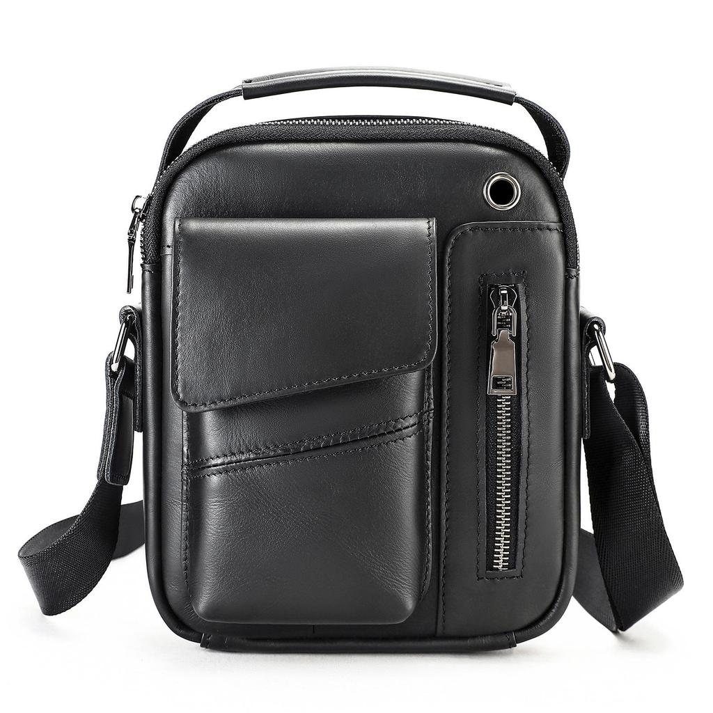 Top Grain Genuine Leather Men's Crossbody Shoulder Bag - Luxury Business & Commute Style