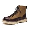 Britischer Stil Herrenmode Original Lederstiefel braune Plateauschuhe Cowboy Werkzeug Arbeitsstiefel Outdoor Wüste Knöchel Botas Männer