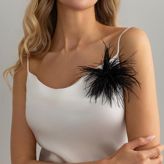 Spilla da Donna, con Fermaglio per Capelli Design Piuma Leggera Soffice, Spilla Multi-Uso Stile Elegante per Abiti Cappotti Camicie Accessori per Feste Nuziali