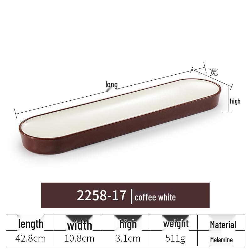 Rectangular Faux Porcelain Melamine Sushi Platter - Artistic Dishware for Hotels and Restaurants
