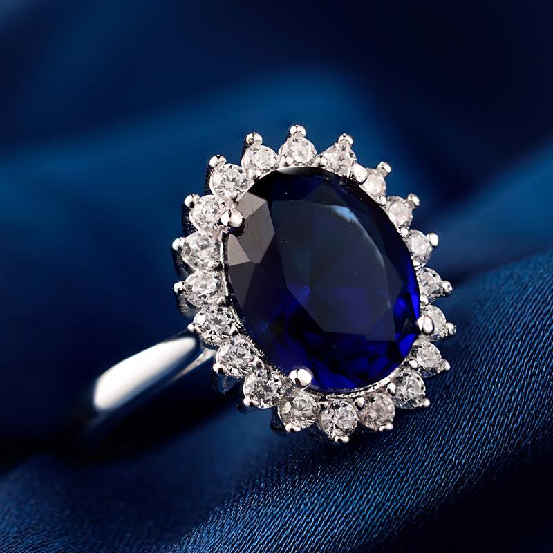 Lindon Klassisk 925 Sterling Sølv Zircon Ring Dame Smykker Bryllup Løfte Party Gift