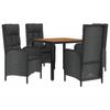 VidaXL Mobilier à dîner de jardin et coussins 5pcs Noir Résine tressée 3185069