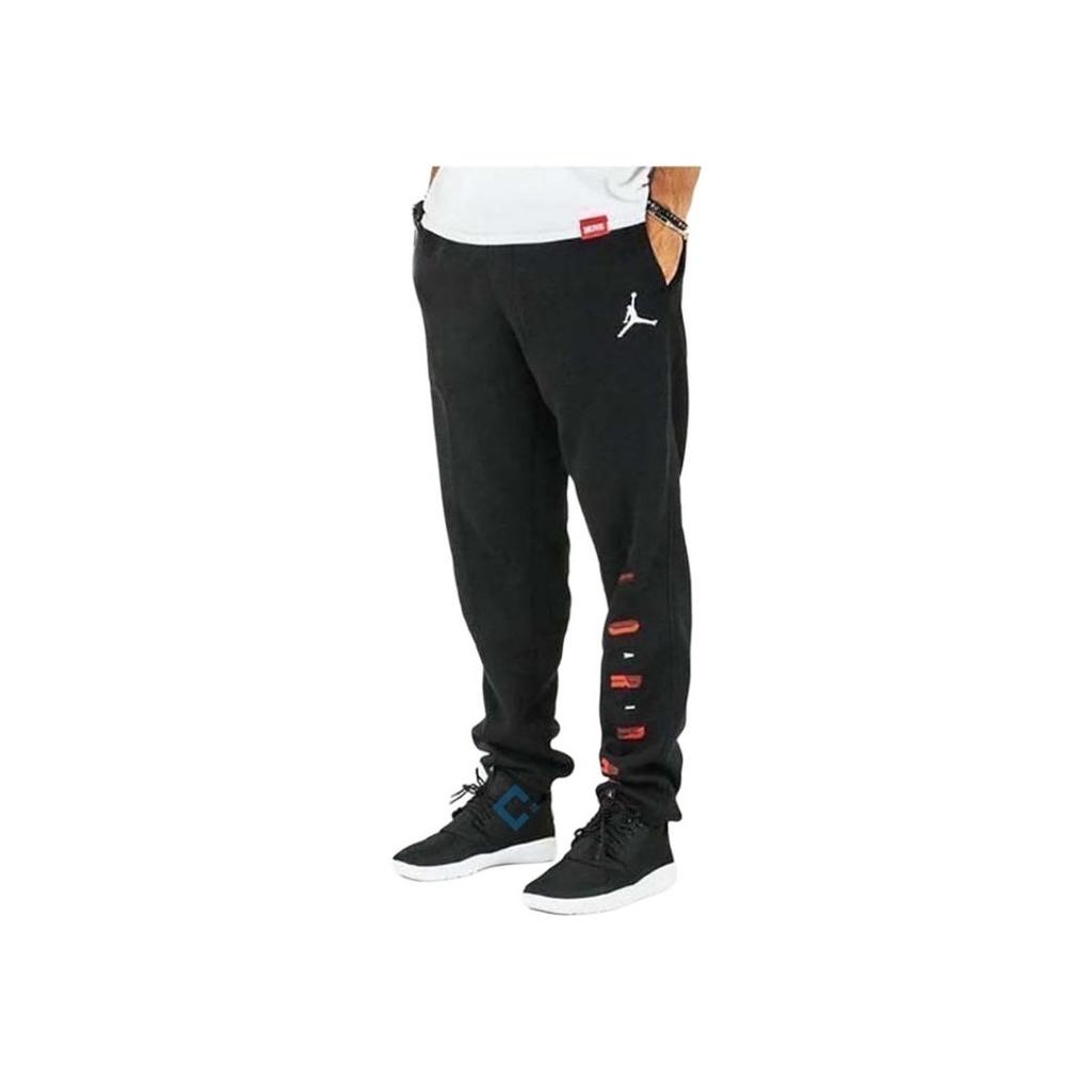 Jordan Brand Logo Print Slim Fit Casual Sweatpants Men Bottoms Black 726922-010