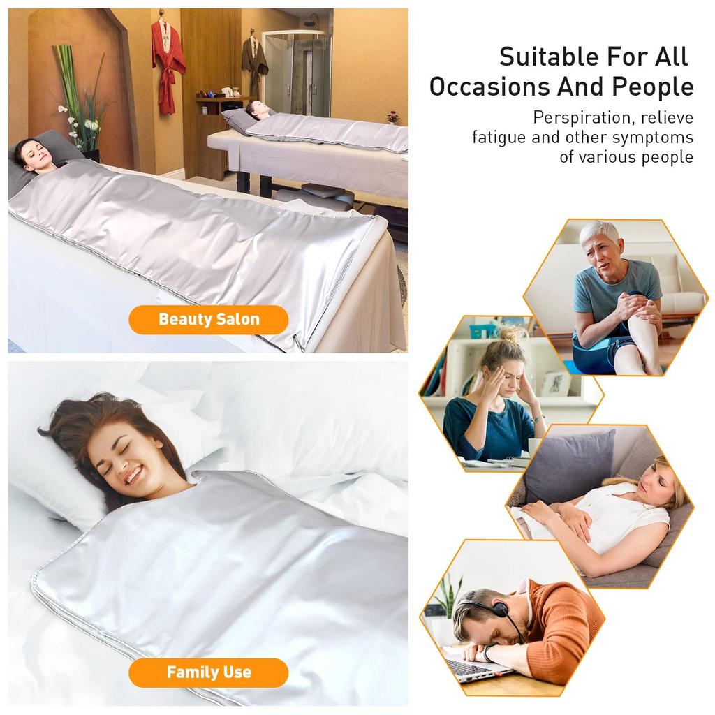 Tragbare Saunadecke für Heim-SPA, Ganzkörper-Entgiftung und Gewichtsverlust Schweißdecke mit einstellbarer Temperaturregelung und Entspannungsanwendung