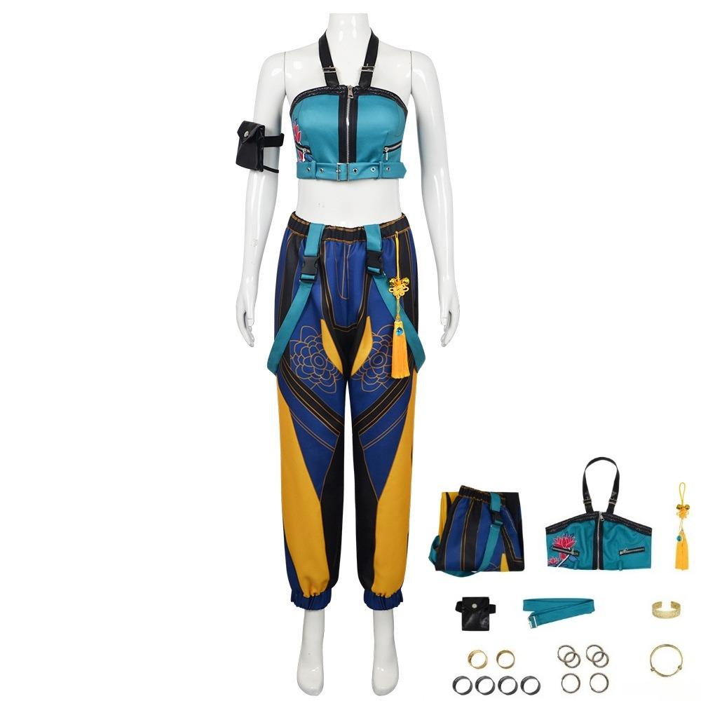 

K-POP Певица Танцы Женщины Девушки Зои Команда Охотники Косплей Костюмы Взрослые Дети Хэллоуин Карнавальная Вечеринка Костюм для Ролевых Игр XS синий