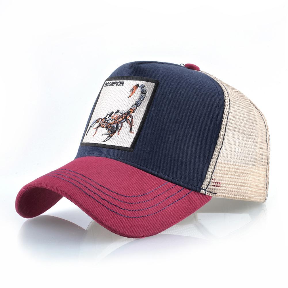 Four Seasons Trucker Cap Men Women Snapback Hip Hop Baseball Cap With Embroidery Scorpion Patch Adjustable Visor Hat