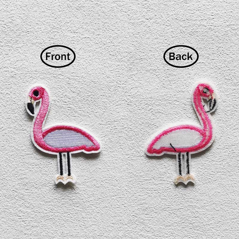 Flamingo Embroidery Patch Sewing Heat Press Appliqued Diy Jeans Clothes Stickers Parches Ropa Iron-On Patches Sewing Badge