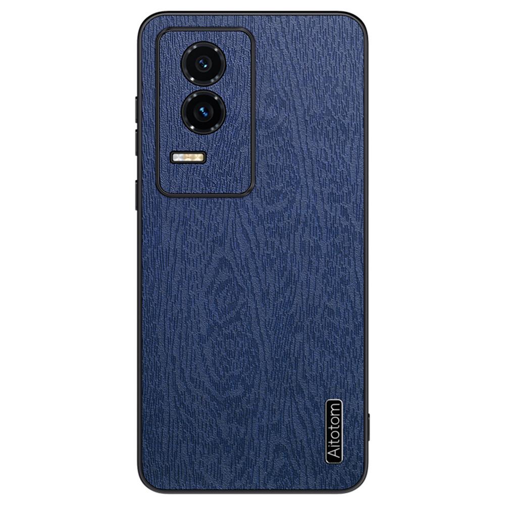 

Для Honor GT Чехол Текстура дерева Покрытый ПУ кожей ПК ТПУ Чехол для телефона Blue