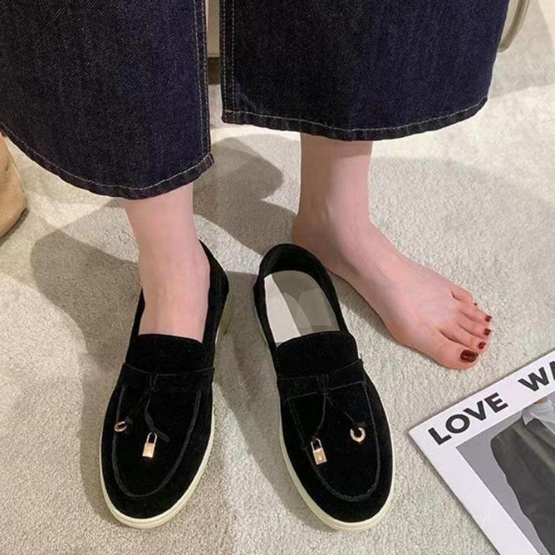 Fashion Women Flats 2025 New Trend Spring Autumn Platform Suede Loafers Casual Ladies Walking Non Slip Chaussure Femme Scarpe Da Donna