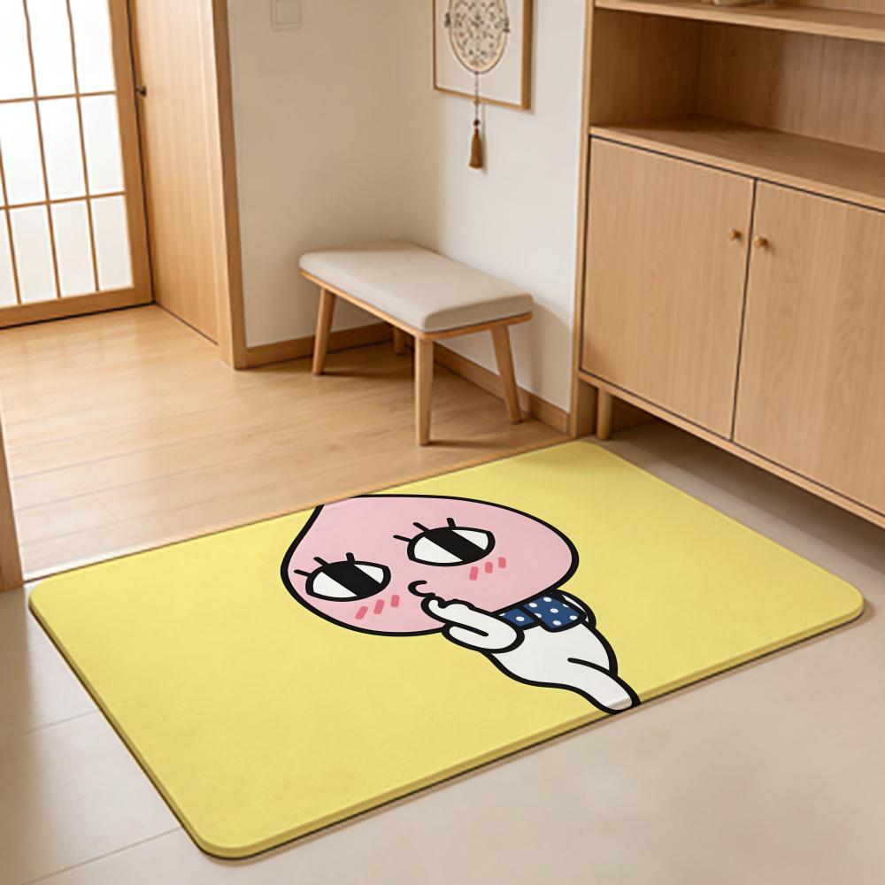 ANIME K-Kakao Friends Floor Mat Absorbent Floor Mat Non-Slip Entrance Rug for Bathrooms Restrooms and Toilets