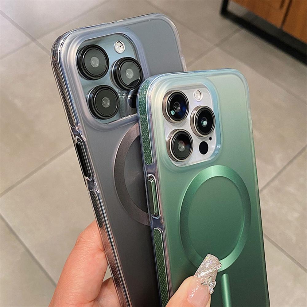 Luxury Bumper Matte Gradient Color Translucent For Magsafe Magnetic Phone Case for iPhone 15 14 Pro Max Hard Acrylic Armor Cover