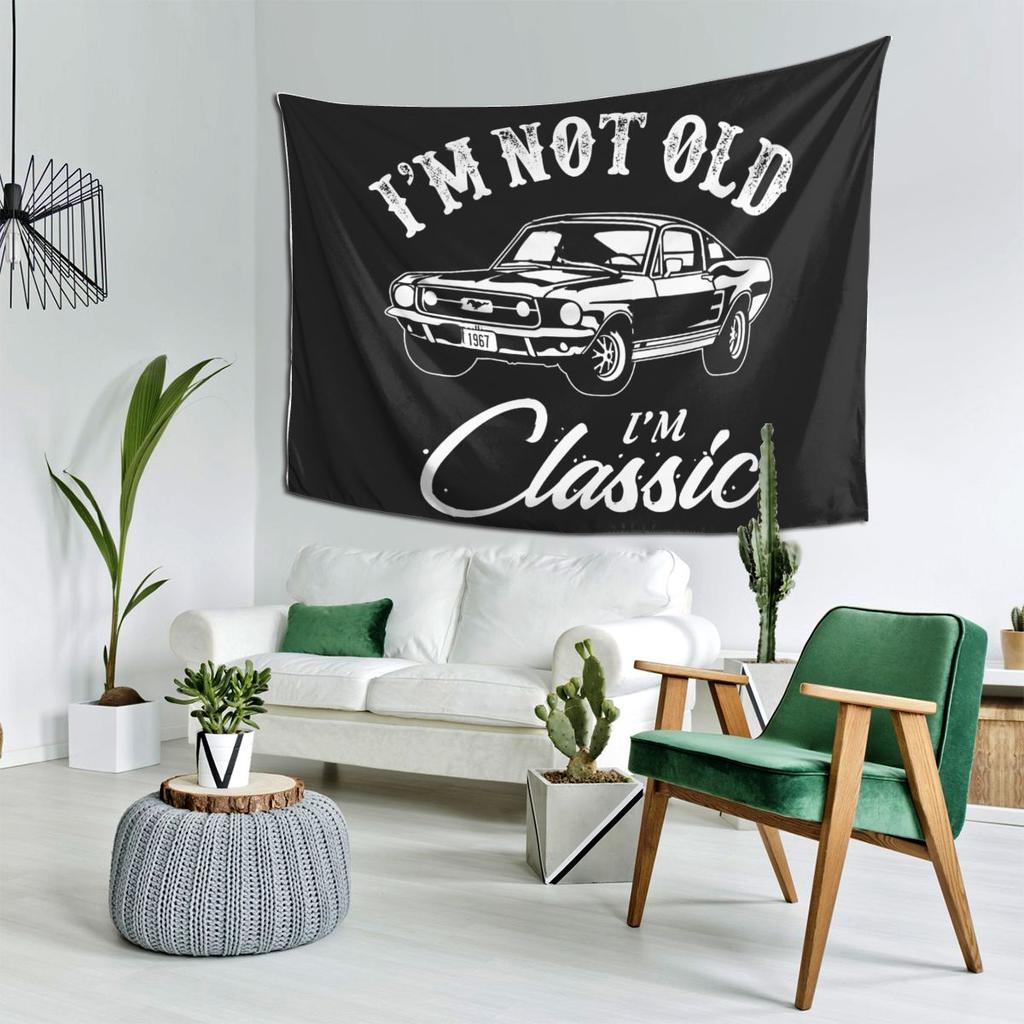 Classic Car Mustang Tapestry Decor Art Aesthetic Tapestries for Living Room Bedroom Home Wall Cloth Wall Hanging
