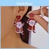 Christmas Theme Acrylic Earrings With Striped Christmas Tree Santa And Reindeer For Celebration Style