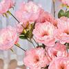 Multicolor Artificial Flower Peony 3 Heads Silk Petals Lifelike Peony Flowers Colorful Leaves Faux Flower Peony