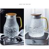 Transparent Glass Water Jug Hot/Cold Tea Pot Stainless Steel Flow Lid Carafe with Handle Heatproof Teapot Set