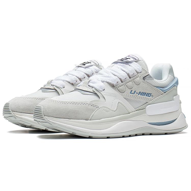 New LiNing 001 Innocence V2 Cushioning Anti Slip And Wear Resistant Low Top Sports Casual Shoes Women's White Blue AGCS110-1