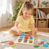 Wooden Flower Matching Puzzle Board for Toddlers, Color and Thinking Skills Early Learning Toy