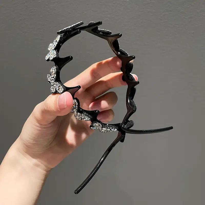1PCS Wave Headband Female Bangs Broken Hairpin Lazy Braided Headband Simple Fairy All-match Air Non-slip Hairpin Butterfly Headband