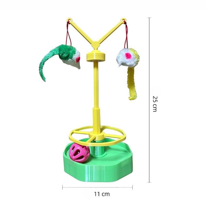 

1Pcs Interactive Cat Toy Mouse Teaser Wand with Bell Ball and Spinner Track Ball for Playful Cats Durable Safety