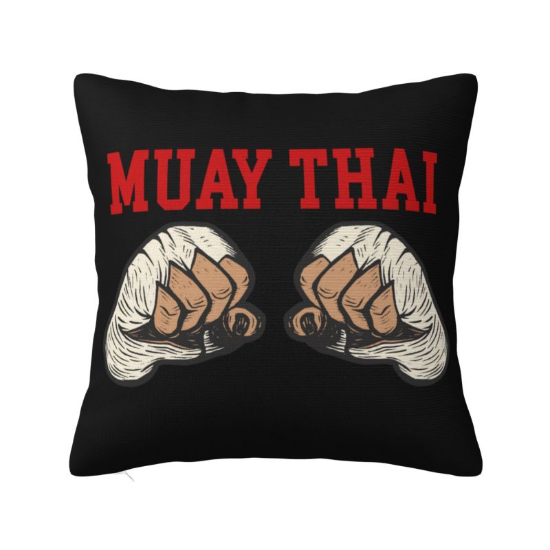Luxury Muay Thai Art Of Eight Limbs Cushion Cover Polyester The Martial Art Pillow for Sofa Car Square Pillowcase Home Decor 30x30cm 12x12in