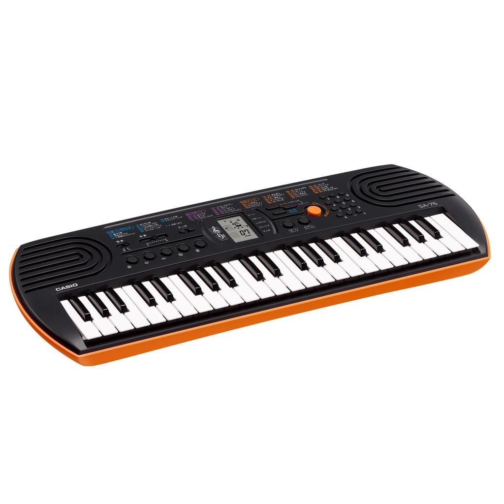 Casio Mini Keyboard Casiotone 44 Mini 100 Accurate Pitch for Convenient LCD Dual Power Supply (CASIO) SA-76 Keys, Built-in Tones, Tuning, Screen,