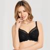 Large Size Bra for No Makes You Look F75 [DOBREVA] Women, Lace, See-through, Sexy, Underwired, Pads, Smaller, Black,