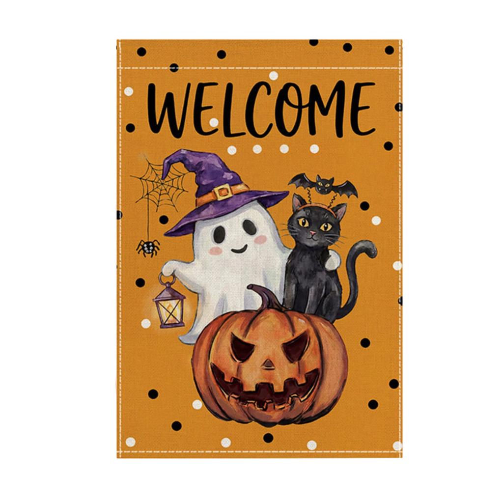 Halloween Garden Flag with Leaf Print for Fall Outdoor Decor