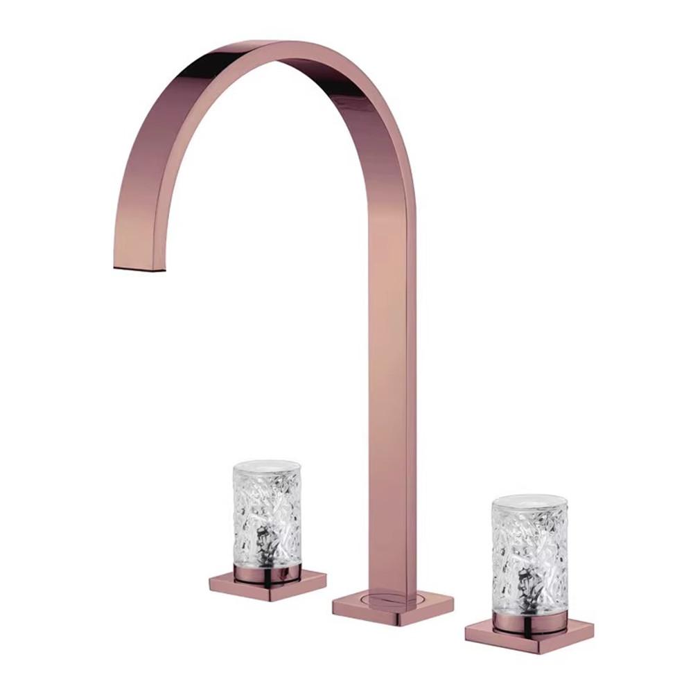 

Rose Gold Crystal Bathroom Faucet Gray Basin Sink Faucet Mixer Widespread Chrome Wash basin Faucet 3 Hole Chrome Lavotory Faucet розового золота