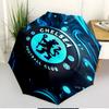 Parasol z nadrukiem Chelsea F.C. Automatyczne otwieranie i zamykanie, Przenośny składany parasol, na zewnątrz, do dojazdów, na wycieczkę kempingową, Idealny prezent urodzinowy