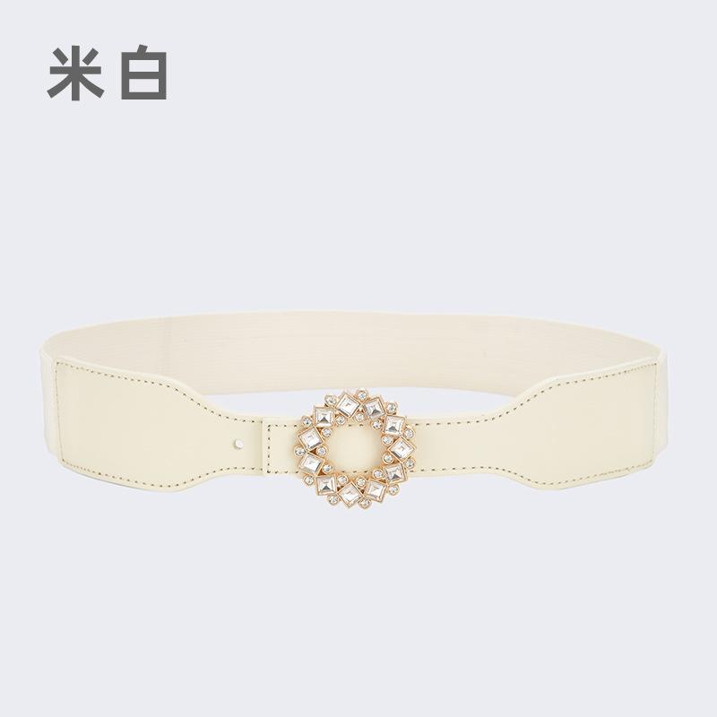 Rhinestone Belt Loose Tight Belt Women'S Elastic Elastic Wide Narrow Waist Seal Women'S Dress Thin Belt Skirt
