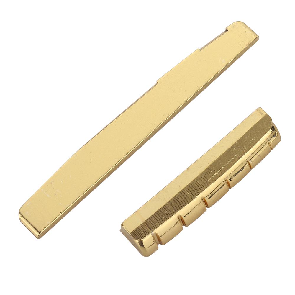 Guitar Nut 6-String Acoustic Guitar Brass Nut And Saddle Gold 43Mm And 727476Mm