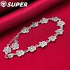 925 Sterling Silver Full Flower Bracelet Jewelry