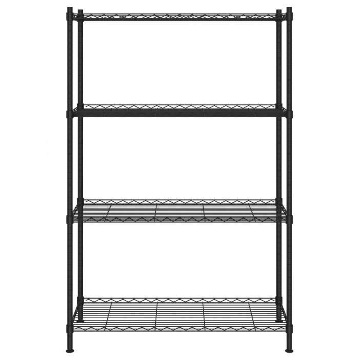 Étagère de rangement - VIDAXL - 4 niveaux - Noir - 90x35x137 cm - Capacité 200 kg