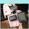 Korean Creative European And American Simple Cat Iron Handbag Three-piece Set Soft Pu Material